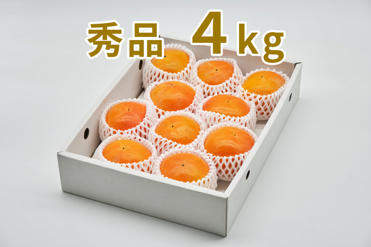 【富有柿】<贈り物用に最適!>イチオシ商品!!(秀品)4.0kg化粧箱入り 9〜14玉