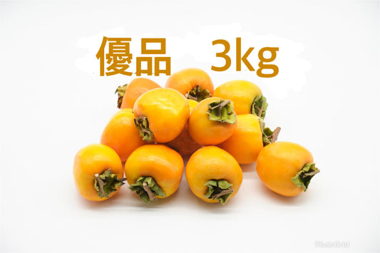 【江戸柿】＜干柿や熟柿に！＞（優品）3.0kg化粧箱入り 8〜10玉 300～400g