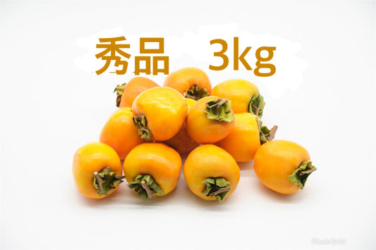 【江戸柿】＜干柿や熟柿に！＞（秀品）化粧箱入り3.0kg 8〜10玉 300～400g